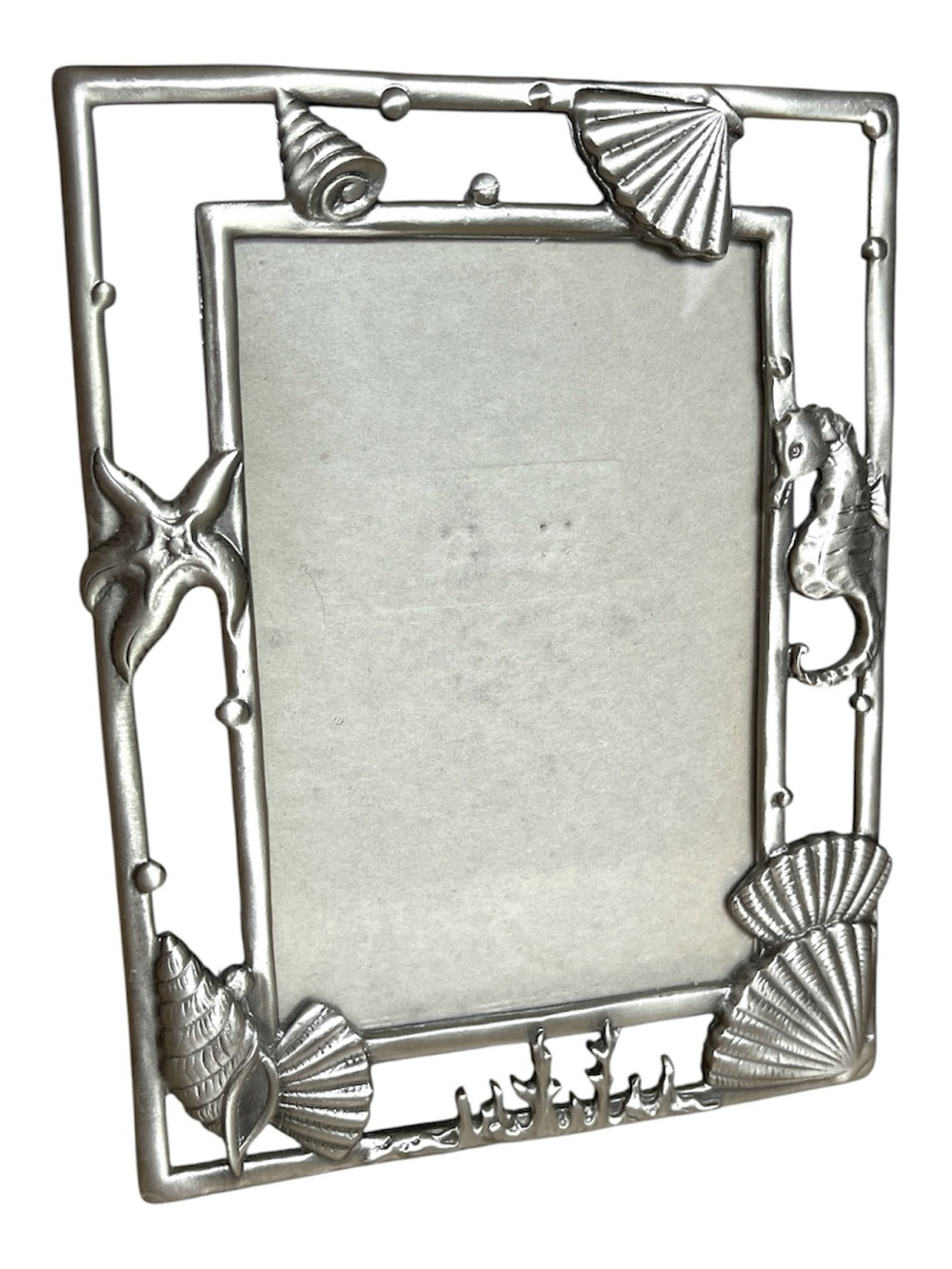 Coastal Seashell Picture Frame in Silver
